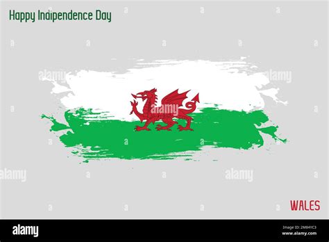 Wales National Flag Grunge Brush Stroke Vecctor Design Flag of Wales ...