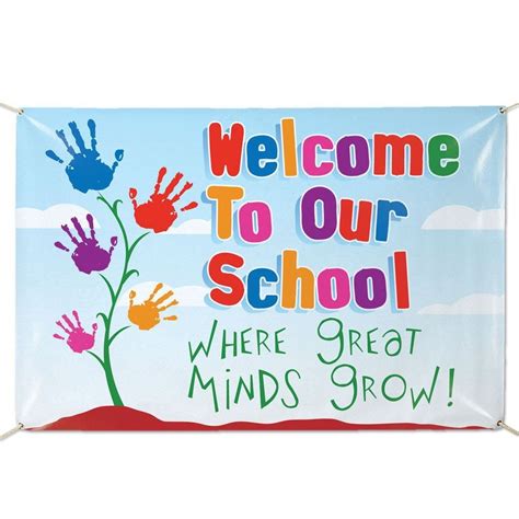 Welcome To Our School Where Great Minds Grow! Vinyl Banner | Welcome to ...