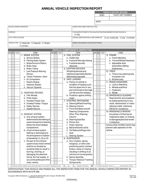 Free Printable Driver Vehicle Inspection Report Form Images And | Porn ...