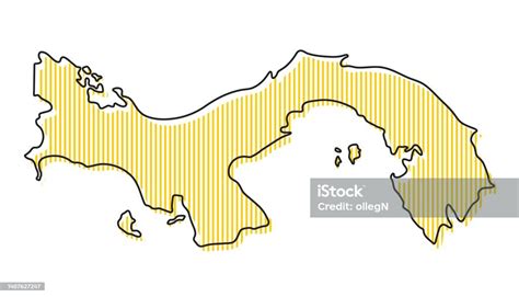 Stylized Simple Outline Map Of Panama Icon Stock Illustration ...