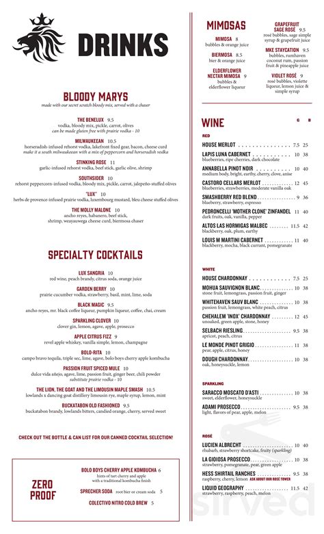 Café Benelux menu in Milwaukee, Wisconsin, USA