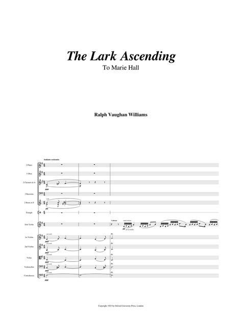 V. Williams - The Lark Ascending Sheet music for Flute, Clarinet ...