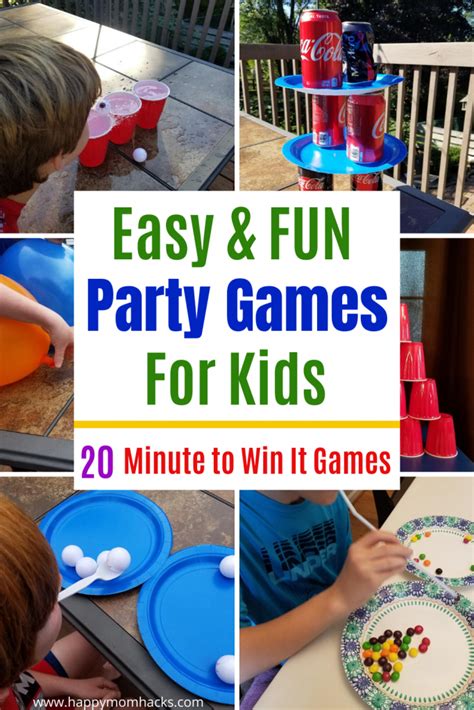 20 Easy Birthday Party Games for Kids. They'll love these Minute to Win ...