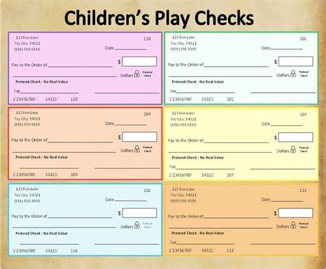 Printable Children's Play Checkspretend Play Checkstoy Checksmath ...