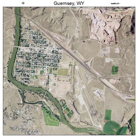 Aerial Photography Map of Guernsey, WY Wyoming