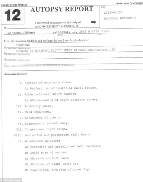 Whitney Houston autopsy report revealed the sordid end of the superstar