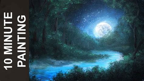 Nighttime Forest Painting