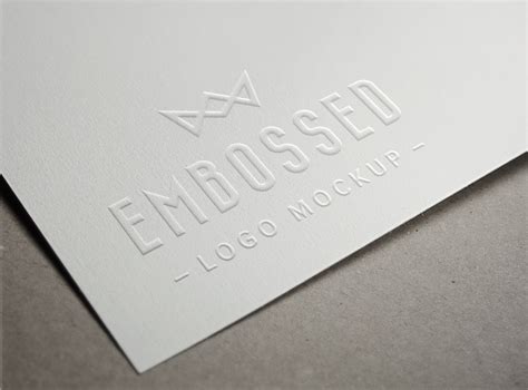 Embossed Paper Logo MockUp | GraphicBurger