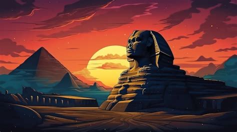 Premium AI Image | Great Sphinx of Giza Poster in the Night with Dark ...