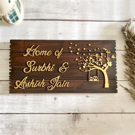 Rustic Wooden Plank Couple Name Plate - Royal Gifts