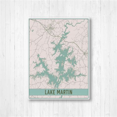 Lake Martin Alabama Street Map Print Lake Martin Magnetic - Etsy