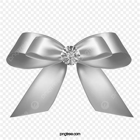 Hand Drawn Bow PNG Image, Hand Drawn Silver Ribbon Bow, Ribbon Clipart ...