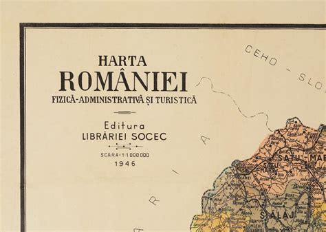 Bid Now: Map "Harta României, administrativă și turistică ...