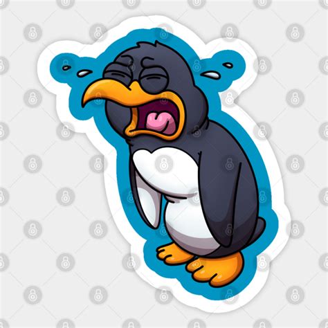 Sad Crying Cartoon Penguin - Sad Crying Penguin - Sticker | TeePublic