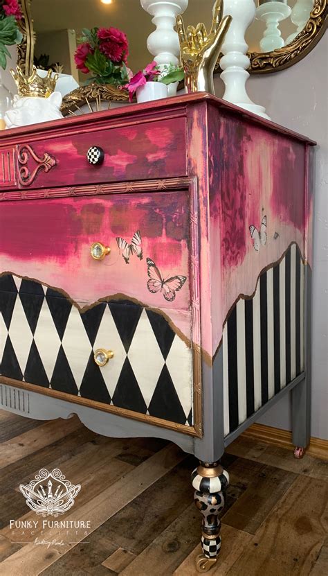 Hand painted dresser | Funky painted furniture, Whimsical painted ...