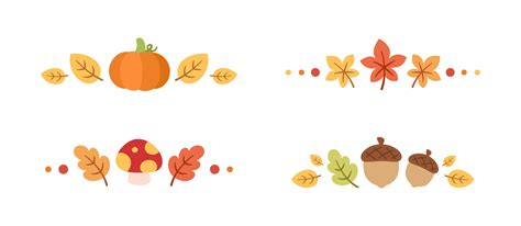 Autumn divider for Halloween, Fall and Thanksgiving season set. Vector ...