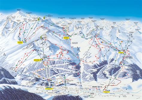 Sölden ski map, Tirol, Austria, Europe