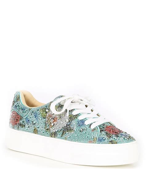 Blue by Betsey Johnson Sidny Floral Rhinestone Platform Lace-Up ...