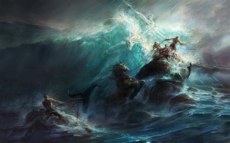 artwork, render, Poseidon, fantasy art, painting, HD Wallpaper | Rare ...