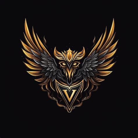 Premium AI Image | a gold eagle with a gold design on its head.