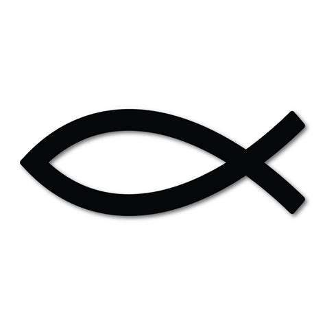 Jesus Fish Symbol In Black Sticker | Jesus Stickers - Sticker Collective