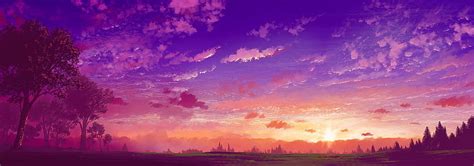 Anime Scenery - Anime Purple Landscape HD wallpaper | Pxfuel