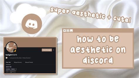 how to be aesthetic on discord!🤍☕ - YouTube