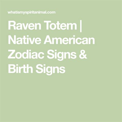 Raven Totem | Native American Zodiac Signs & Birth Signs | Native ...