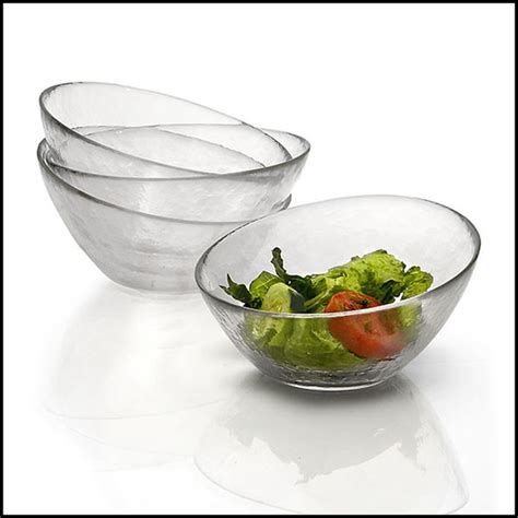 Glass Angle Individual Salad Bowls, Set of 4, 7 1/4 Inch | Salad bowls ...