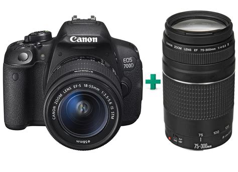 DSLR Canon EOS 700D Kit 18-55mm DC - Μαύρο & Canon EF 75-300 mm f/4 - 5 ...