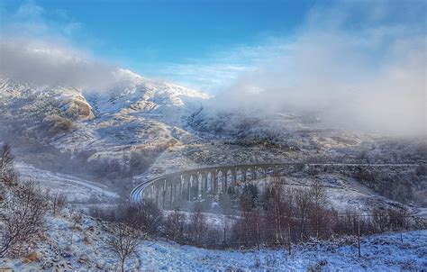 Winter's view of the Glenfinnan Viaduct | Places in scotland, Scottish ...