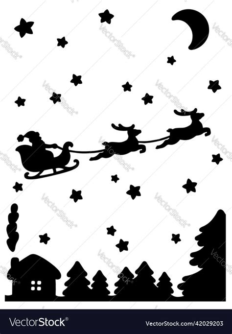 Santa claus carries christmas gifts on reindeer Vector Image