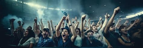 Premium Photo | Crowd of sports fans cheering during a match in a ...