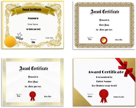 Free Editable Certificate Templates | Customize Online