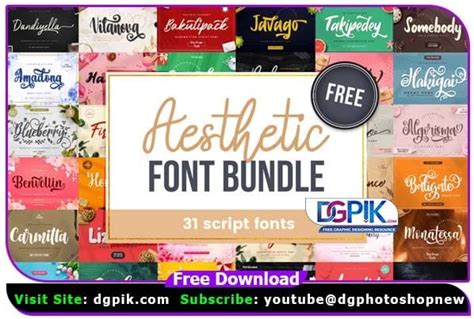 31 Aesthetic Font Bundle - DGPik