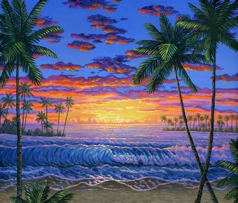 Hawaiian Beach Sunset by Artist Ben Saber... Beautiful! | Sunset ...