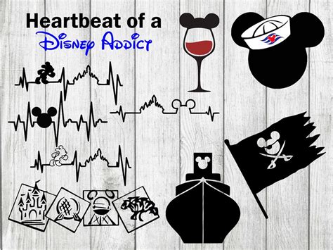 Mickey Mouse Heartbeat Svg Bundle, Mickey Pirate Svg, Cruise Ship Svg ...