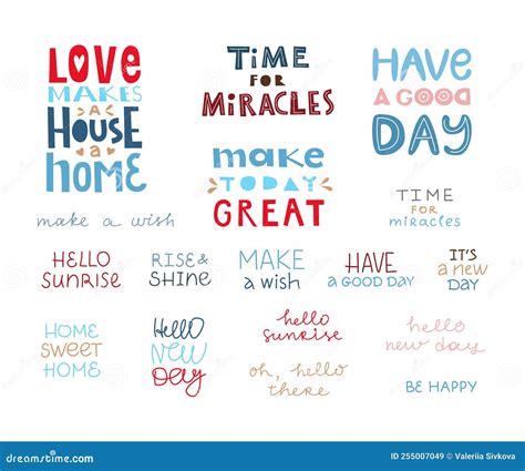 Set of Handmade Quote. Hand Lettering Typography Poster Stock Vector ...