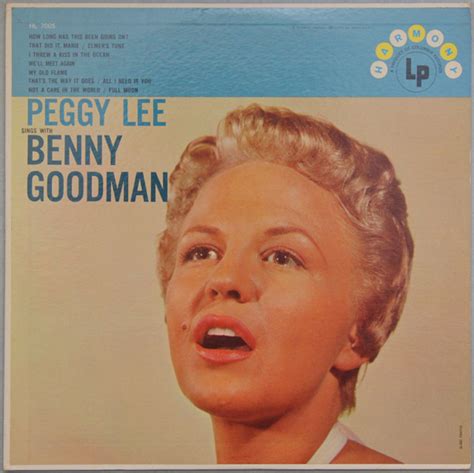 Peggy Lee And Benny Goodman - Peggy Lee Sings With Benny Goodman (Vinyl ...