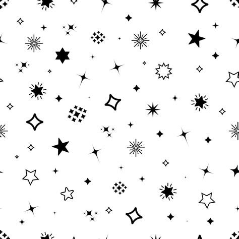 Seamless pattern on white star background, vector abstract flat ...