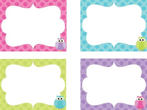 Free Printable Owl Name Tags