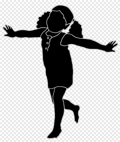 Fille silhouette, fille sautant, jeu, enfant png | PNGEgg