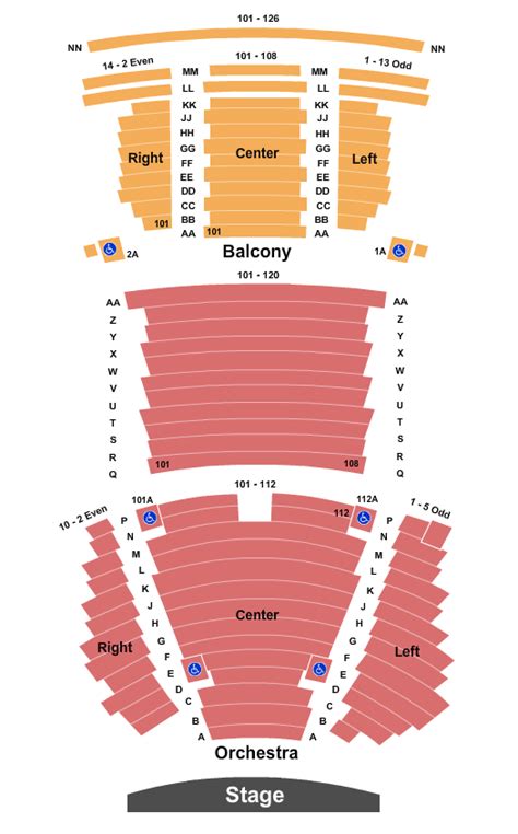 Levoy Theatre, End Stage Seating Chart | Star Tickets