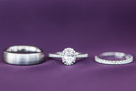 Oval halo engagement ring wedding band set