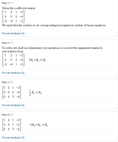 Solved Solve the homogeneous linear system corresponding to | Chegg.com