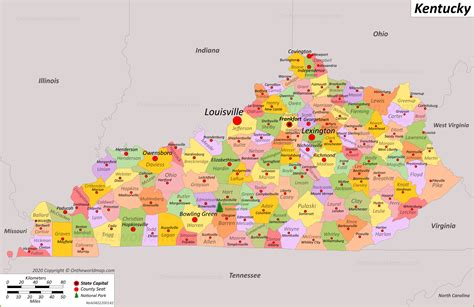 Kentucky State Map | USA | Maps of Kentucky (KY)