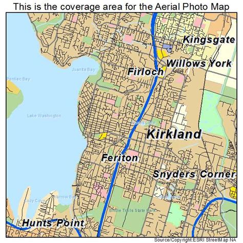 Aerial Photography Map of Kirkland, WA Washington