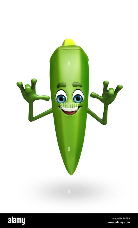 3d rendered illustration of ladyfinger cartoon character Stock Photo ...