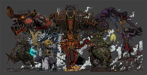 Lords of Chaos. Warhammer 40k poster. Colored edition, Egor Klyuchnyk ...