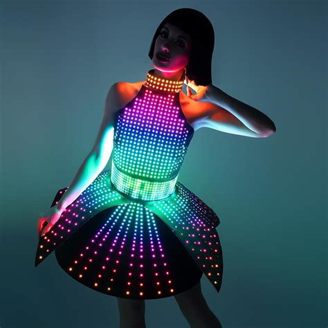 Rave LED light up rainbow dress outfit / fashion festival | Etsy ...